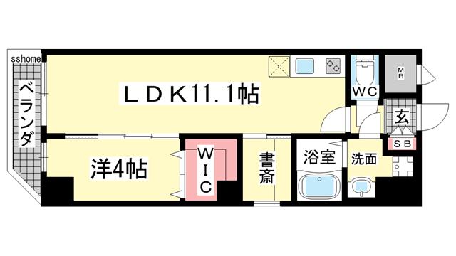 イーセ・ビアン灘(1LDK/2階)の間取り写真