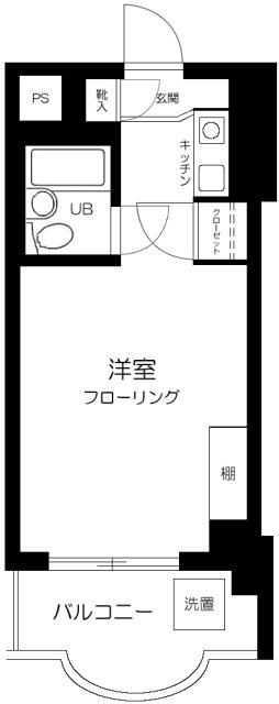 マリオン新宿(ワンルーム/1階)の間取り写真