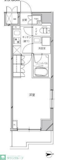 ルーブル川崎神明町(1K/5階)の間取り写真