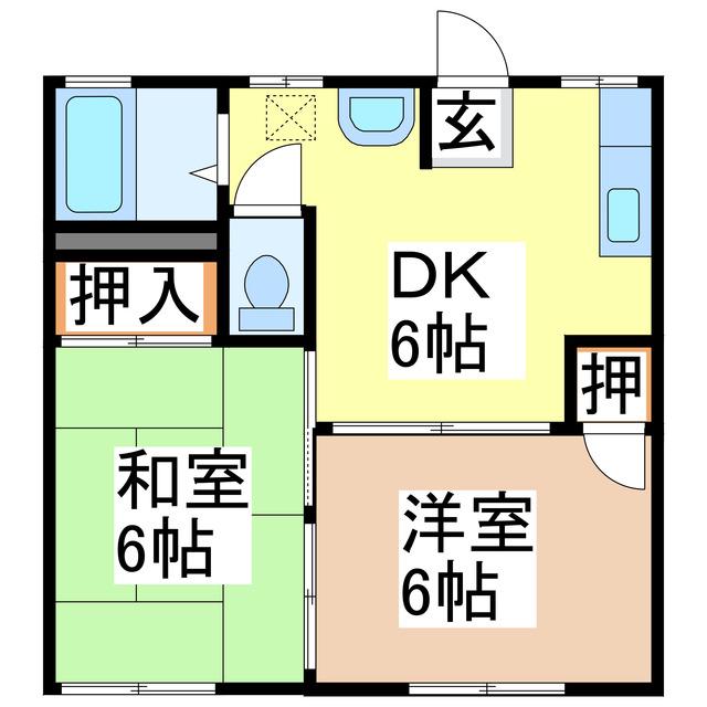 ガーデンハイツ(2DK/1階)の間取り写真