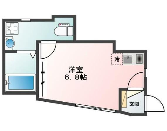 PATIO SQUARE 川添(ワンルーム/1階)の間取り写真