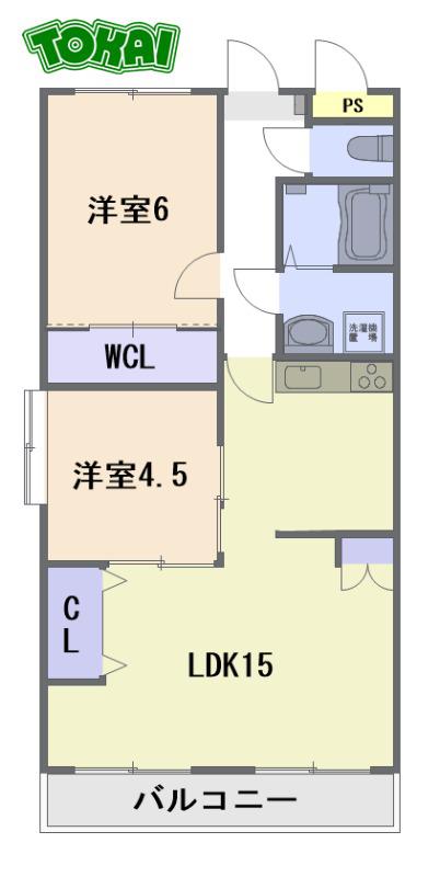 グランドソレーユ(2LDK/2階)の間取り写真