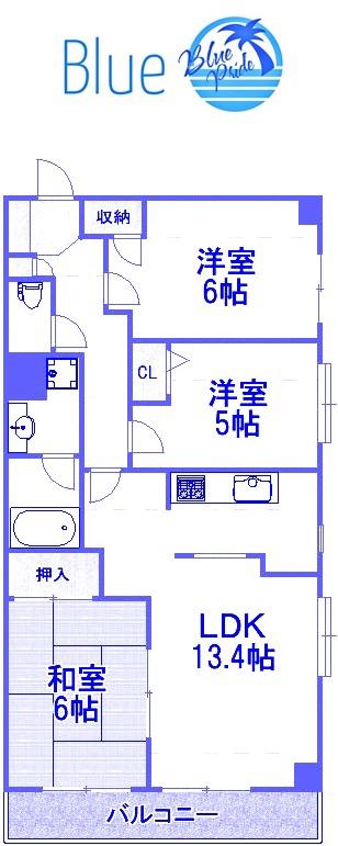 ハイマートアサヒ 弐番館(3LDK/4階)の間取り写真