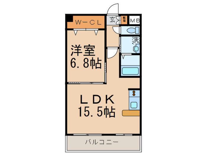 ロイヤル覚王山(1LDK/4階)の間取り写真