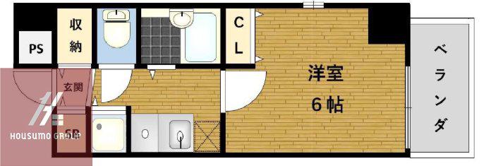 駅前敷島ビル(1K/4階)の間取り写真