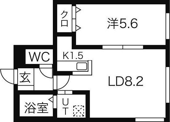 リージェントN札幌(1LDK/5階)の間取り写真