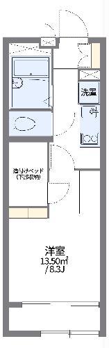 レオパレスリバーポイント小岩I(1K/1階)の間取り写真