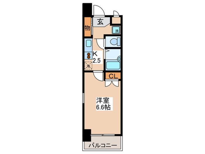 C EST CLAIR 武蔵小杉(1K/4階)の間取り写真