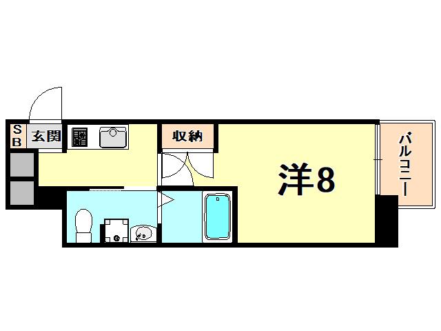 ディアさくら夙川(1K/5階)の間取り写真