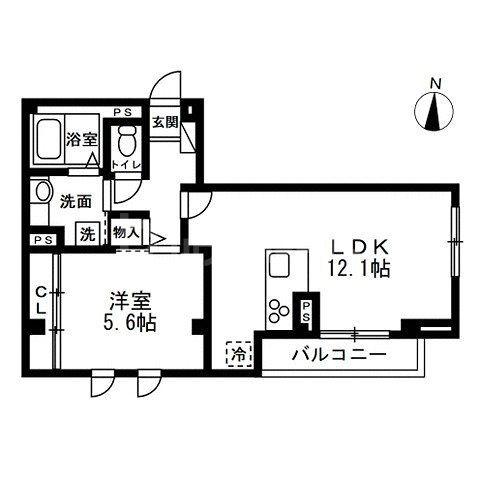 ディーズプラス東大島(1LDK/2階)の間取り写真