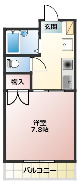コーポラスかもめ(1K/1階)の間取り写真