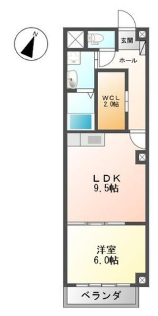 コンフォート額原(1LDK/2階)の間取り写真