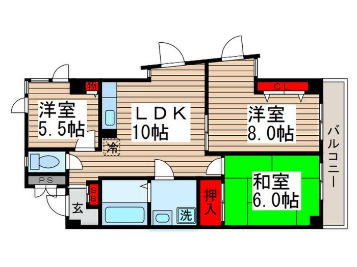 I・N西葛西(3LDK/1階)の間取り写真