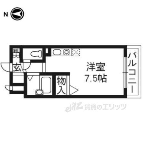PRESSANCE京都清水606(ワンルーム/6階)の間取り写真