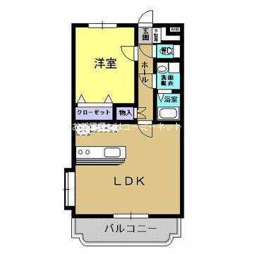大野団地(1LDK/2階)の間取り写真