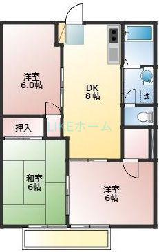AKハウス(3DK/2階)の間取り写真