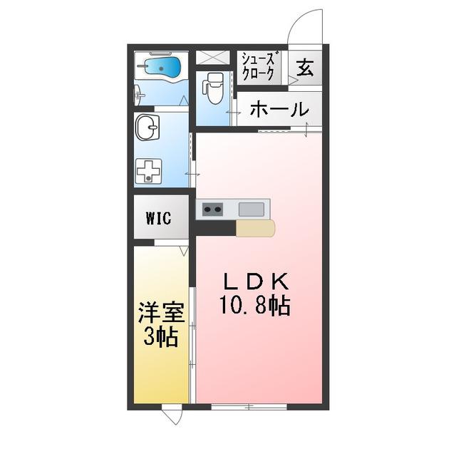 イースト(1LDK/2階)の間取り写真