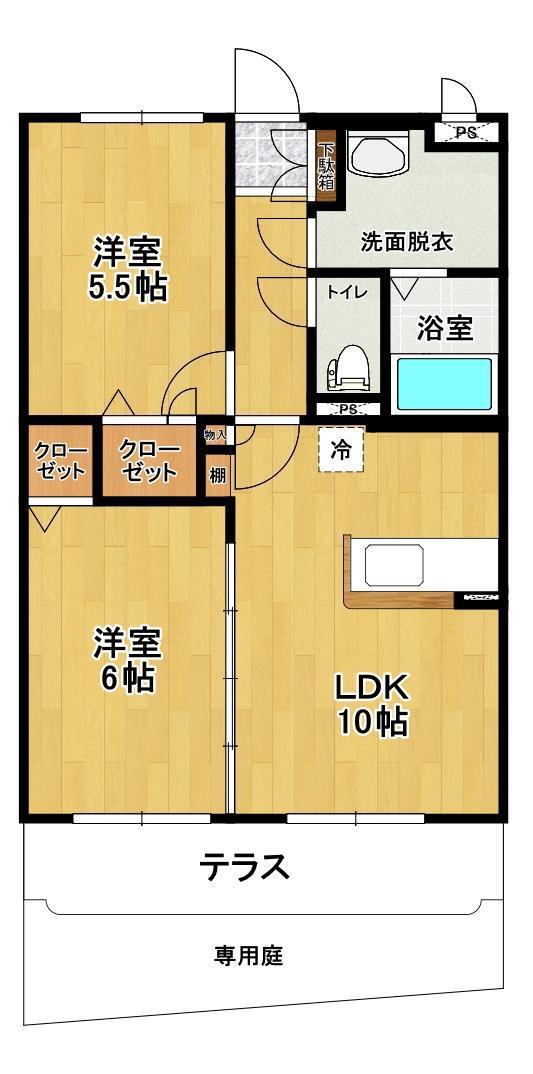 さくらマンション(2LDK/1階)の間取り写真