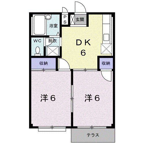 エルディムOHSHIMA(2DK/1階)の間取り写真