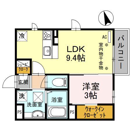 カミナール(1LDK/1階)の間取り写真