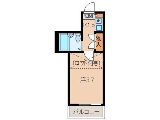 西庄アパート(1K/2階)の間取り写真