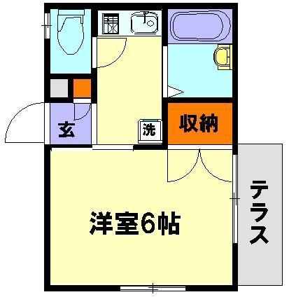 パル朝霞台(1K/1階)の間取り写真