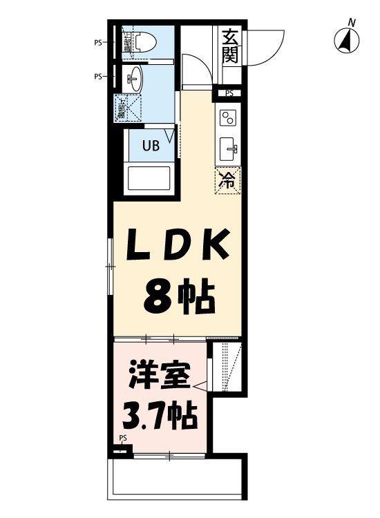 ROBOT HOME 新田(1LDK/2階)の間取り写真