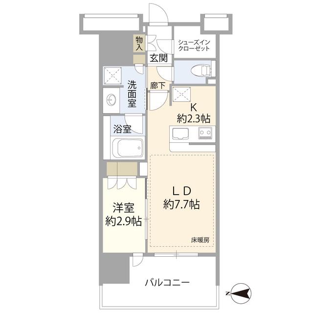 リニアゲートタワー名古屋(1LDK/3階)の間取り写真