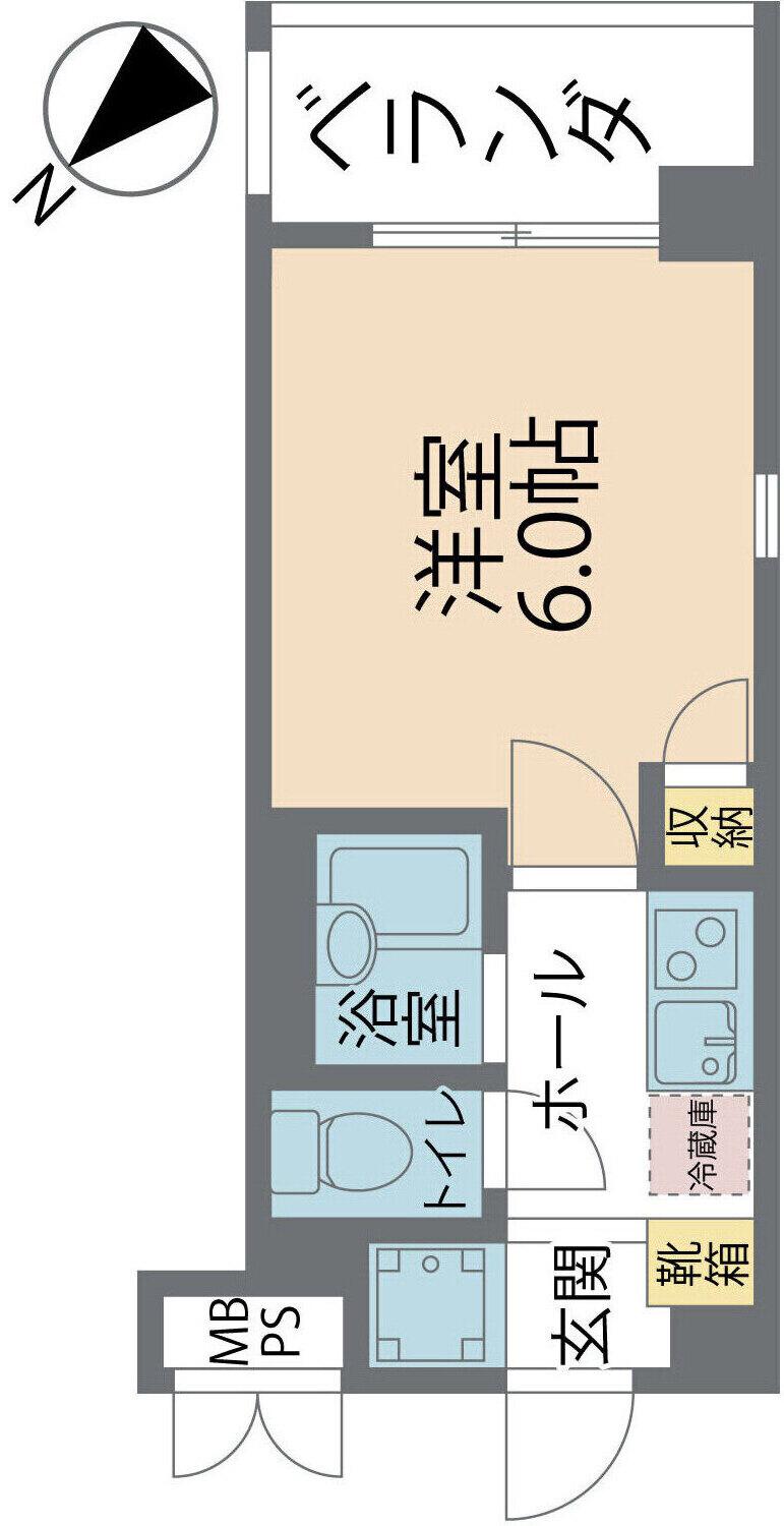 CHENON SKII(1K/5階)の間取り写真