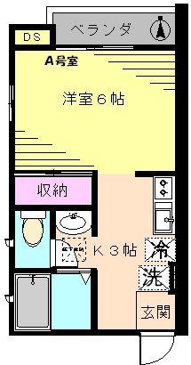 LIVELA(1K/1階)の間取り写真