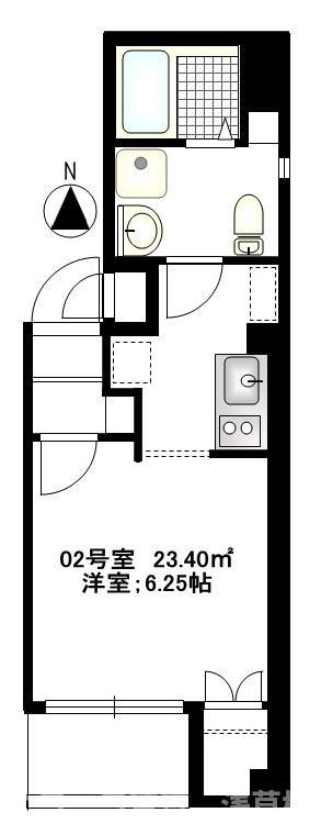 BCASA ASAKUSA(1K/2階)の間取り写真