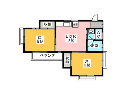 ハルナコーポ(2LDK/2階)の間取り写真