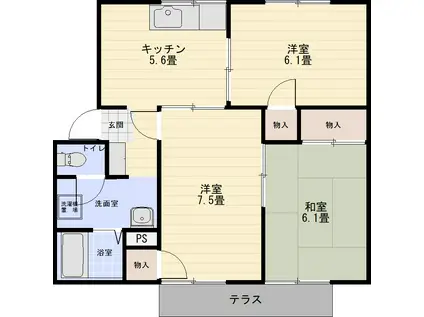 プレジール清水(3DK/1階)の間取り写真