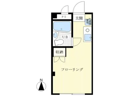 エミールII(ワンルーム/2階)の間取り写真