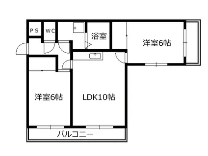ルミナスゆり(2LDK/2階)の間取り写真