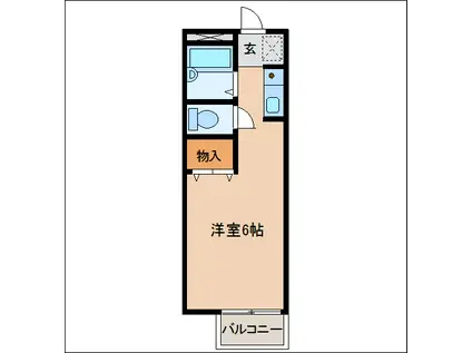 ロイヤルハイツササキ III(ワンルーム/2階)の間取り写真