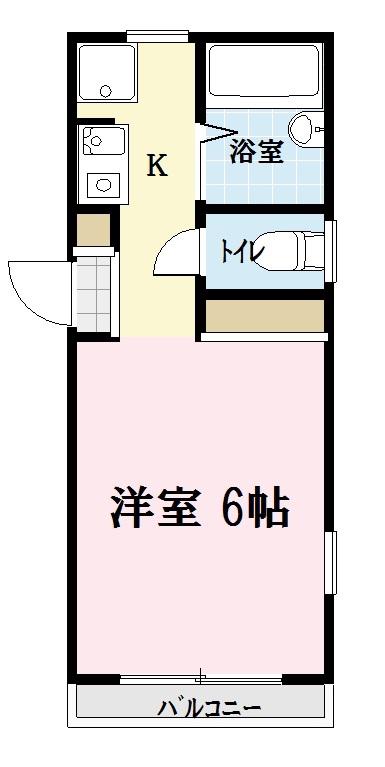 イーストサイドキヤ(1K/2階)の間取り写真