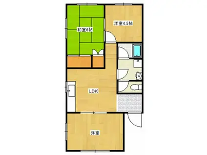 MHハイム津高(3LDK/2階)の間取り写真