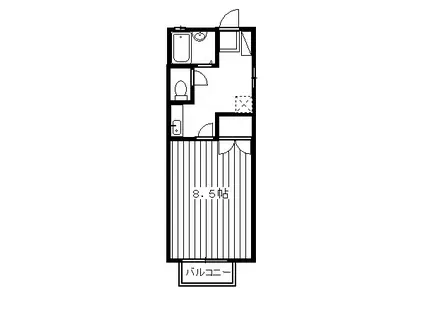 ウェスティーみずほIII(1K/2階)の間取り写真