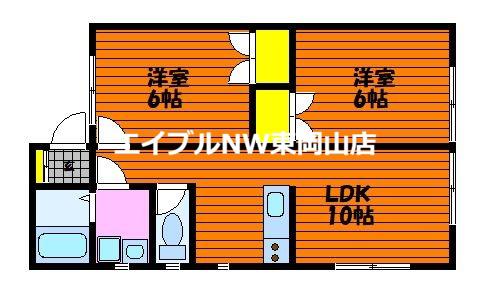 コーポ・ロゼ(2LDK/1階)の間取り写真