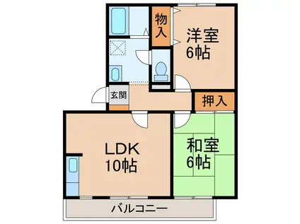 マンションニューハマIIIA棟(2LDK/3階)の間取り写真