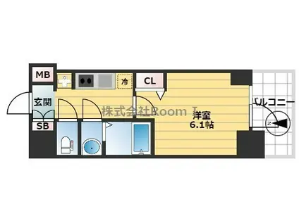 プレサンス松屋町ヴィゴラス(1K/5階)の間取り写真