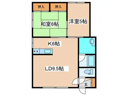 高田マンション(2LDK/2階)の間取り写真