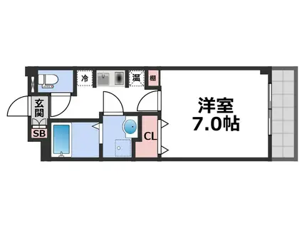 スパジオビィータ(1K/2階)の間取り写真