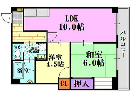 マンションサカエ(2LDK/3階)の間取り写真