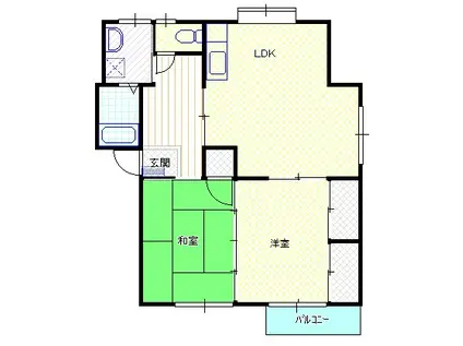 アパートメントハウスキティ(2LDK/2階)の間取り写真