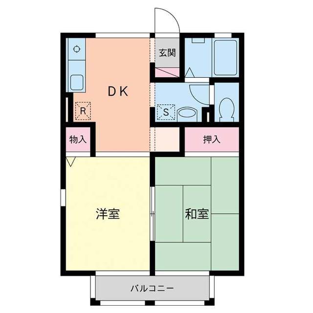 セジュール綾(2DK/2階)の間取り写真