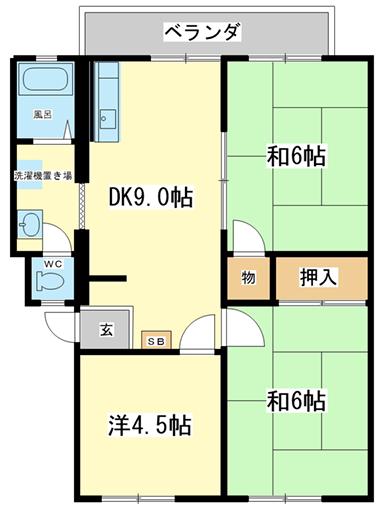 アーバン辻井(3DK/2階)の間取り写真