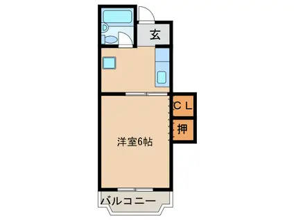 古川マンション(1K/4階)の間取り写真