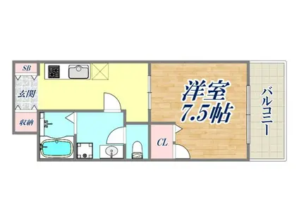 レディースゴールドハイツ(1K/1階)の間取り写真